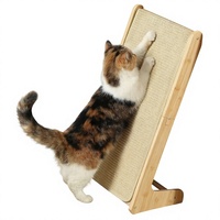 Rampe à gratter pour chat en bambou en forme de L, planche à gratter en sisal, meuble pliable pour chat d'intérieur