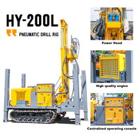 Vente chaude 200m chenille portable moteur eau puits de forage rigborehole appareil de forage rotatif