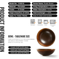 Petit bol à soupe de riz en céramique, bol à glace et à dessert en porcelaine pour hôtel, modèle japonais, vente en gros directement d'usine,