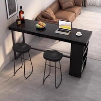 Ensemble table et tabourets de bar en bois massif, comptoir compact haut pour petits espaces, design moderne et minimaliste, tabourets de bar sans dossier
