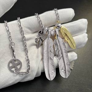 PUNK hipster takahashi Goro ของนกอินทรีทอง<span class=keywords><strong>สร้อย</strong></span>คอขนนกสีฟ้าเทอร์ควอยส์<span class=keywords><strong>สร้อย</strong></span>คอหัวใจทองใบเมเปิ้ล - Product Image 2