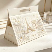 Sac en papier rigide magnétique pliable écologique personnalisé avec revêtement, boîte d'emballage pour cosmétiques