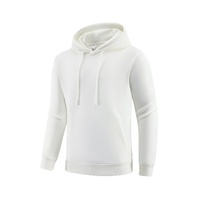 Sweat à capuche sport uni personnalisé avec logo imprimé et brodé, pull ample à manches longues avec poches, pour homme