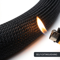 Funda Protectora para Cables FYX, de PET Expandible, Trenzada, Ignífuga, Flexible, Tipo Malla
