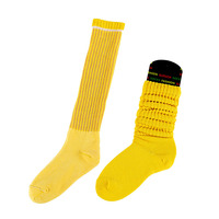 Vente en gros de chaussettes à la mode en coton extra longues et amples, chaussettes épaisses personnalisées pour femmes