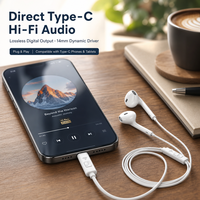 Écouteurs filaires WISDOMUP EJ-51 Type-C, audio numérique haute définition