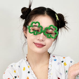 Patricks Day Shamrock Lunettes de soleil Irish Green Four Leaf Clover Glasses <span class=keywords><strong>Leprechaun</strong></span> Costume Accessoires Lunettes - Product Image 4