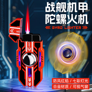Briquet de style Mecha, à flamme directe, coupe-vent, en alliage, jouet anti-stress - Product Image 5