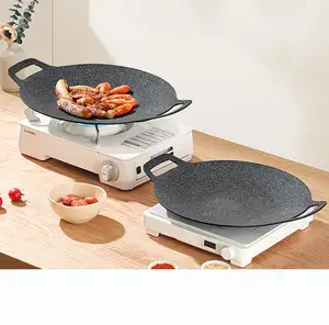 Outdoor Camping Eendelig Gegoten Aluminium Korea Steen Bbq Pan Grill Pannen Aluminium Pan