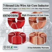 Bobina Litz de Alta Precisión Bevenbi de 7 Hilos, 0.5mm X 7, Cobre OFC, Inductor de Núcleo de Aire Multihilo para Ingeniería Alemana
