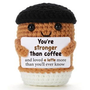 Regalo <span class=keywords><strong>di</strong></span> Caffè all'Uncinetto Fatto a Mano per Colleghi d'Ufficio, Decorazione Divertente per Mini Caffè, Ideale per Scambio Natalizio <span class=keywords><strong>di</strong></span> Squadra - Product Image 5