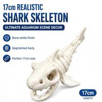 Décoration d'aquarium squelette de requin sous-marin de 17 cm en plastique PE, paysage de table au design minimaliste pour le bureau