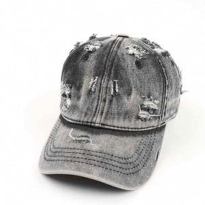 Wholesale Vintage Baseball Cap Denim <b>Dad</b> <b>Hat</b> Custom Washed Distressed Baseball Cap - Product Image 3