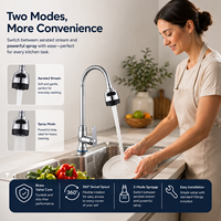 Robinet de cuisine moderne en alliage de zinc chromé, monocommande, à colonne, pour eau froide uniquement, vente en gros
