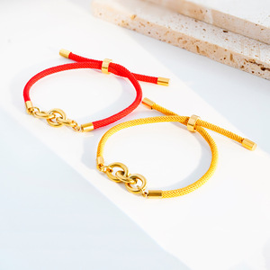 Châu Âu Và Hoa Kỳ Hợp Thời Trang Hợp Thời Trang Chuỗi Vòng Đeo Tay Hot New Đa Năng Bện Dây Màu Đỏ Vòng Tròn May Mắn Cho Vòng Đeo Tay - Product Image 4