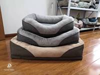 Lits orthopédiques de qualité supérieure pour chiens anxieux, lit superposé de luxe en mousse à mémoire de forme pour animaux de compagnie avec doublure imperméable, housse amovible et lavable