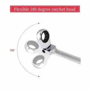 Flexível Cabeça Ratchet <span class=keywords><strong>Wrench</strong></span> Set 12PCS, Metric 8-19mm Ratcheting Spanner Conjunto de Ferramentas para Reparação Automotiva - Product Image 6