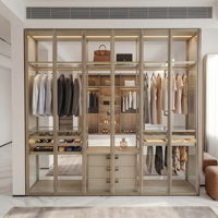 Système d'armoire modulaire de luxe moderne minimaliste de style italien en métal et aluminium haut de gamme pour chambre à coucher
