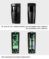 Sensor Fotoeléctrico YET610B Versión con Batería, Detector Infrarrojo Impermeable de 12-24V para Puertas Automáticas