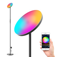24W inteligente sala de estar dormitorio atenuación luz de color y sombra Control remoto voz atmósfera Rgbw Simple Skyward lámpara de pie