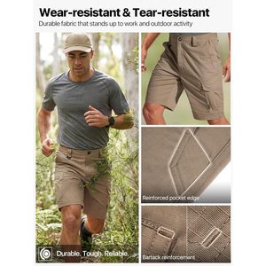 FOXA Men's Cargo Shorts 100% Polyester Quick Dry Relaxed Fit Work Utility Shorts With 8 Pockets - Product Image 4