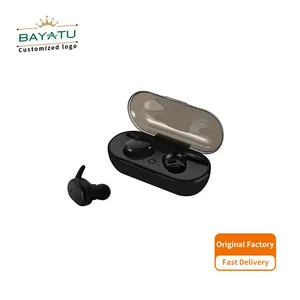 Fones de ouvido sem fio, fones de ouvido estéreo com movimento de mãos livres, com cancelamento de ruído, mini fones de ouvido com logotipo personalizado