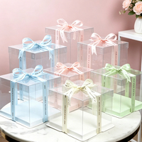 Boîte à gâteau carrée transparente personnalisée, boîte de décoration transparente pour gâteau, boîte d'emballage pour outils à gâteau