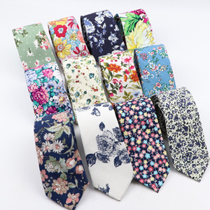 Corbata de algodón con flores para hombre, corbata fina Multicolor a la moda, 6cm, para boda, venta al por mayor - Product Image 6