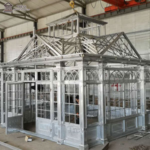 Pavillon de jardin en métal, gazebo autoportant en fer <span class=keywords><strong>blanc</strong></span>, maison en verre rétractable en fer à vendre - Product Image 4