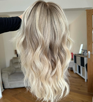 Perruque Naturelle Sans Couture de Qualité Supérieure en Cheveux Humains Vierges Européens Caucasiens, Couleur Balayage Champagne Doré Cendré, Qualité Salon, pour Femmes Blanches