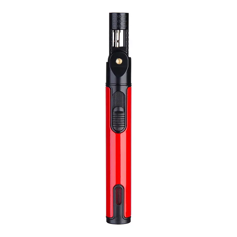 Wholesale new Adjustable windproof Pen Lighter DIY with Visible Window jet flame lighter for cigar cooking