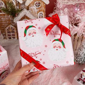 Papel de Regalo Navideño Burymento, Diseño Rosa de Santa Claus, 17 Pulgadas x 32.8 Pies, Papel Ecológico para Manualidades y Regalos - Product Image 3