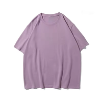 T-shirt unisexe décontracté streetwear coupe classique en coton uni à manches courtes 260g long