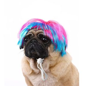 วิกผมสัตว์เลี้ยงโพลีเอสเตอร์อเนกประสงค์ สำหรับแมวและสุนัข  สำหรับฮาโลวีน  ต่อผมตลกๆ  อุปกรณ์เสริมสำหรับสัตว์เลี้ยงในฤดูร้อน - Product Image 4