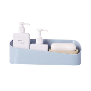 Bathroom Wall Mounted Plastic Storage Rack Rectangular White Durable Shelf For Bathroom - Product Image 5