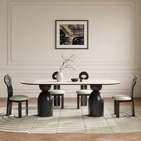 Table de salle à manger moderne de luxe à forme unique avec plateau en marbre Ensemble de table à manger 10 places ultra moderne