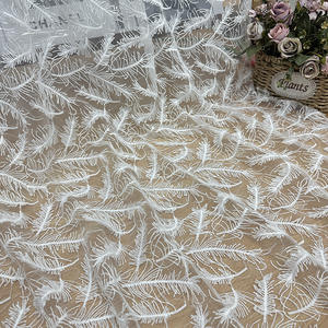 Оптовая продажа: Новинка! Кружевные ткани из хлопковой органзы с 3D-вышивкой (бабочки, розы, перья) по фабричной цене - Product Image 1