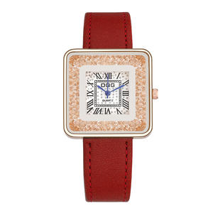 Nuevo reloj de cuarzo con correa de cuero con números romanos cuadrados para mujer, reloj de moda para mujer - Product Image 2