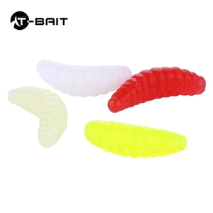 100 pièces/sac Appât de pêche souple lumineux de haute qualité en gros, type ver de farine/larve, biomimétique, <span class=keywords><strong>2</strong></span>,4 cm 0,4 g - Product Image 2
