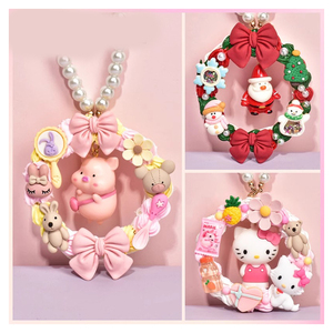 DIY Festival <span class=keywords><strong>de</strong></span> Navidad colgante hecho a mano resina artesanía crema Gel corona colgante Material paquete juguete simulado - Product Image 5