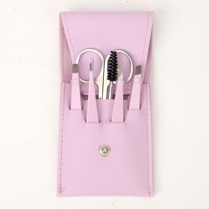 ชุดแหนบถอนคิ้วสีชมพูและม่วง 6 ชิ้น