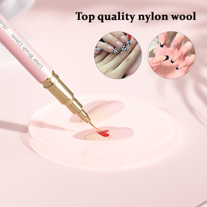 Abd sıcak satış toptan 4/8/12/20/25mm özelleştirilmiş saç naylon/Kolinsky astar fırçalar pembe şerit detay ince astar tırnak resim fırçası - Product Image 6