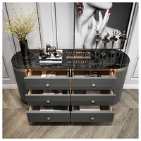 Tableaux en bois gris foncé, design de luxe, de couleur gris foncé, armoires buffet, table de salon moderne, console