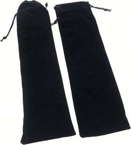 Bolsa Protectora de Terciopelo con Cordón para Abanico de Mano, Funda de Tela Negra para Joyería, Bodas, Fiestas y Artículos Promocionales - Product Image 4