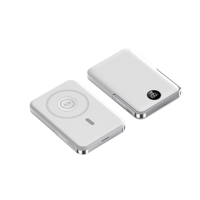 QSF 2025 Hot Sale 15W Magnetic Wireless Power Bank 10000mAh Watch & Phone Charger with Holder Ultra Slim Fast Charging