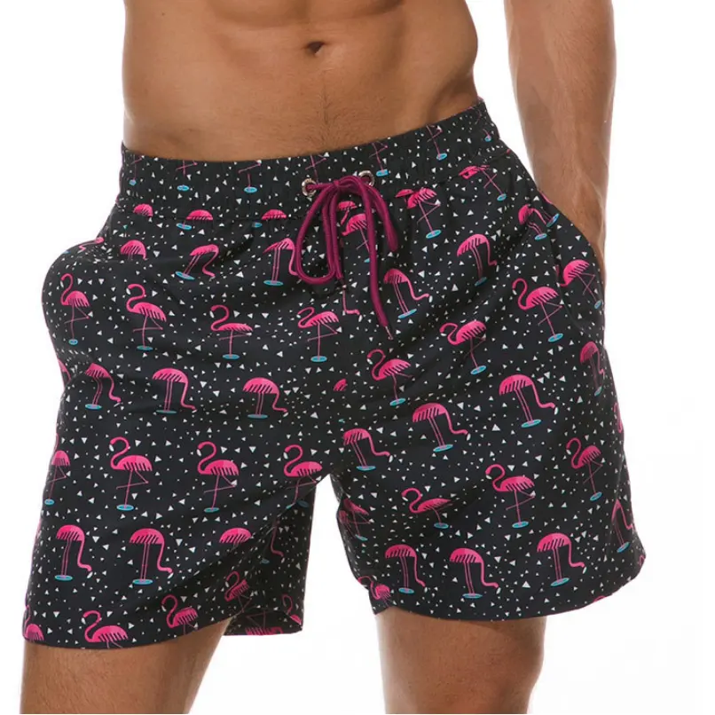 Flamingo Print Board Shorts Men Fashion Swimwear Shorts Trunk Sports Pants Casual Men's Briefs Swimsuit Kid's Fruit Beach Short