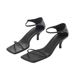 2026 Summer Elegant Open Stilettos Comfortable Square Simple One-strap High Heel for Women Outdoor Suitable Medium Heels - Product Image 5