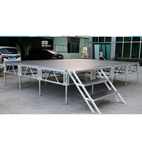 Escenario de Aluminio Personalizable, Plataforma Modular Rectangular Desmontable y Plegable para Eventos