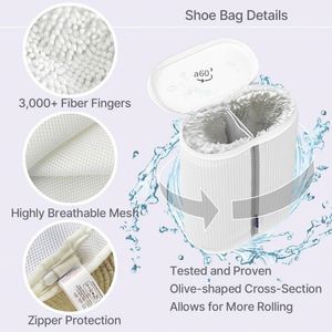 Sac de lavage double compartiment en polyester avec boucle de verrouillage 360G anti-déformation pour machine à laver et nettoyage de chaussures – Vente en gros - Product Image 3