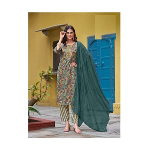 Venta al por mayor de fábrica de suministro de 3 piezas de pantalón Kurtis con Dupatta Conjunto para las mujeres desgaste disponible a un precio asequible - Product Image 1